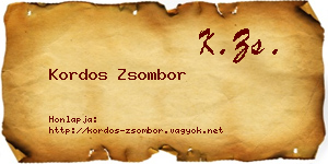 Kordos Zsombor névjegykártya
