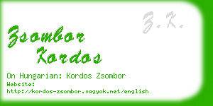 zsombor kordos business card